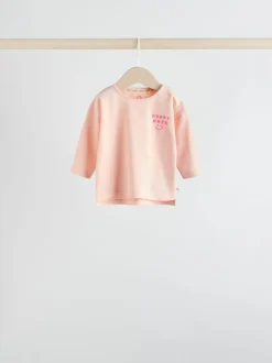 Tops|Tops*Next Roze Strepen/Slogan - Verpakking van 4 Baby Tops met Lange mouwen (0mnd -2jr)
