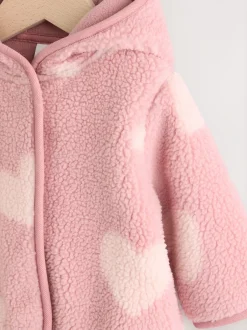 Jassen, Jacks En Kinderwagenpakjes|Jassen En Jacks|Next Roze ton-sur-ton hartprint - Borg Baby Jack (0mnd -2jr)