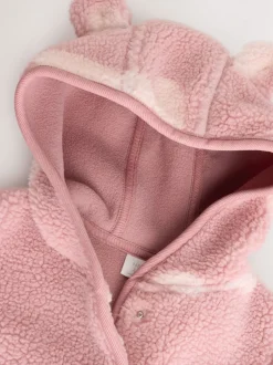 Jassen, Jacks En Kinderwagenpakjes|Jassen En Jacks|Next Roze ton-sur-ton hartprint - Borg Baby Jack (0mnd -2jr)