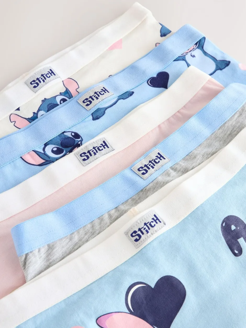 Alle Ondergoed|Next Roze/blauw - Disney Stitch en Angel shorts 5 -pack (2-16jr)