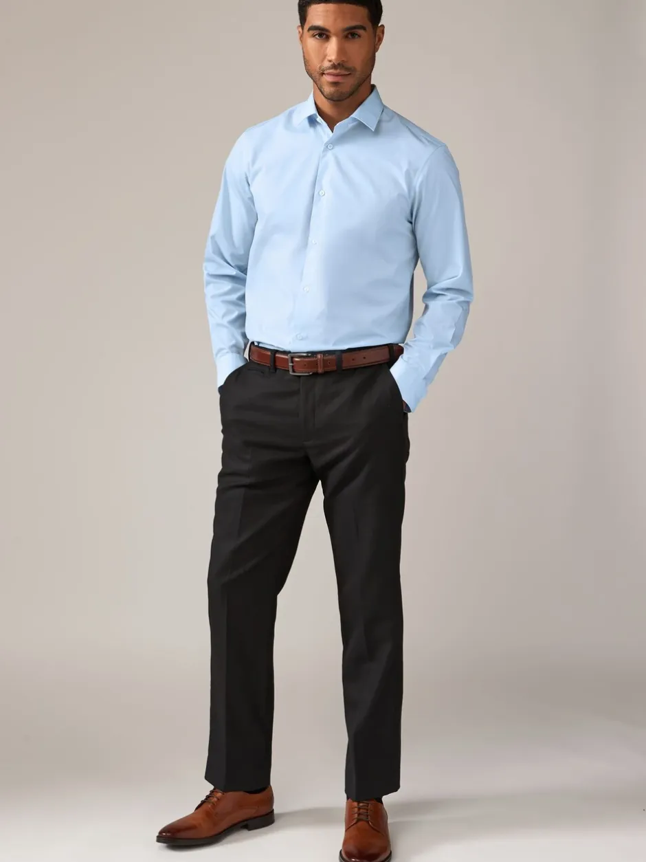 Formele Overhemden|Shirts*Next - Normale Pasvorm - Onderhoudsvriendelijke nette overhemden met lange mouwen met enkele manchetten, verpakking van 2 Roze/blauw