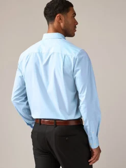 Formele Overhemden|Shirts*Next - Normale Pasvorm - Onderhoudsvriendelijke nette overhemden met lange mouwen met enkele manchetten, verpakking van 2 Roze/blauw