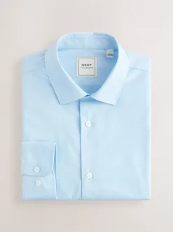 Formele Overhemden|Shirts*Next - Normale Pasvorm - Onderhoudsvriendelijke nette overhemden met lange mouwen met enkele manchetten, verpakking van 2 Roze/blauw