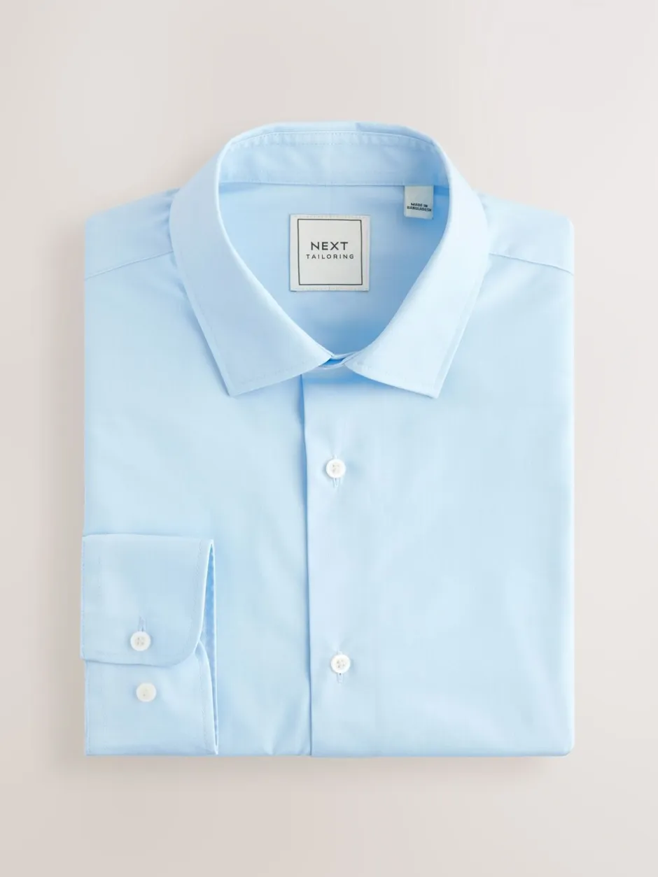 Formele Overhemden|Shirts*Next - Normale Pasvorm - Onderhoudsvriendelijke nette overhemden met lange mouwen met enkele manchetten, verpakking van 2 Roze/blauw