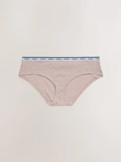 Onderbroeken*Next - 4 Katoenen slipjes met logotailleband Roze/blauw gestreept