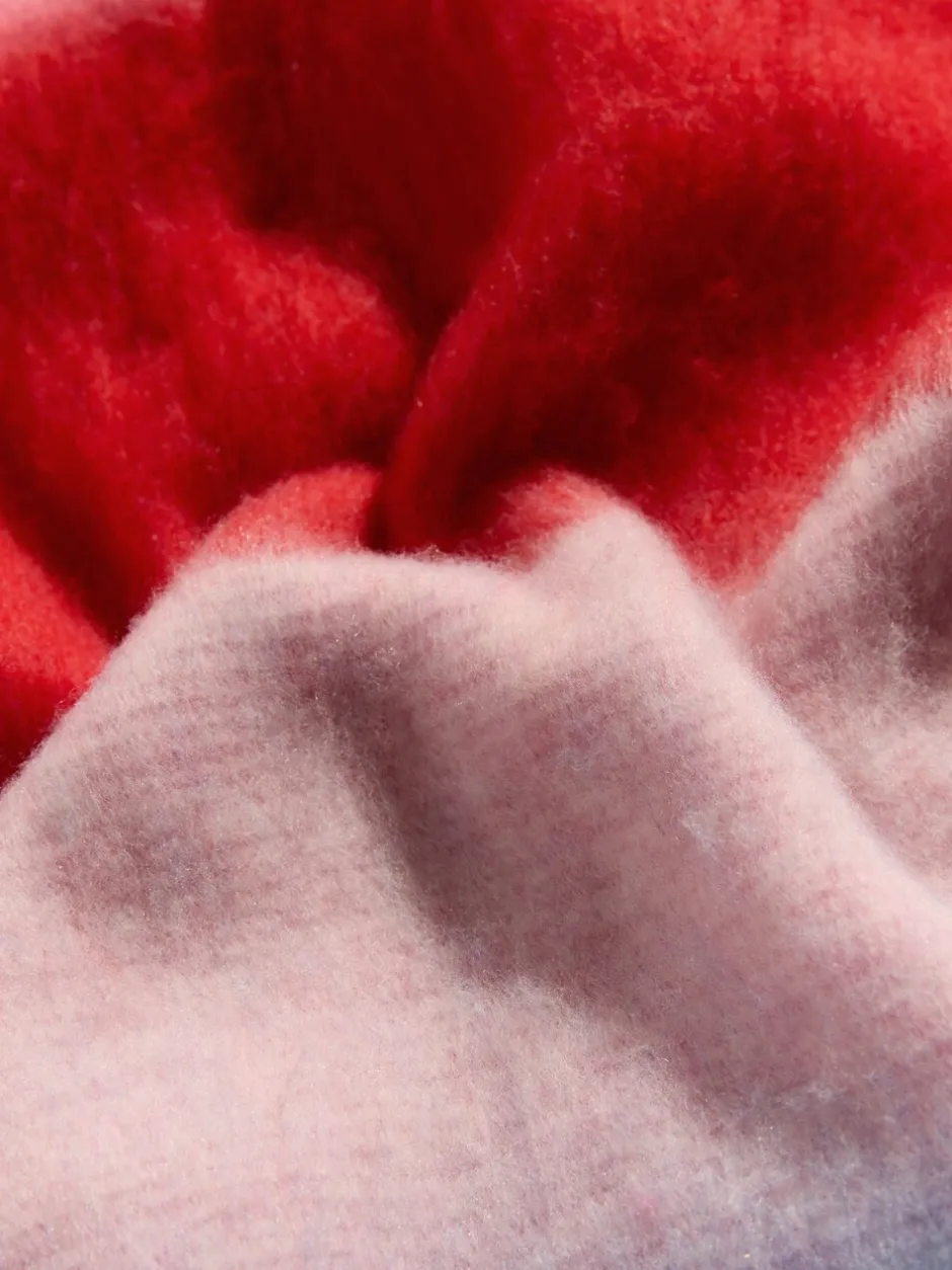 Mutsen, Handschoenen En Sjaals*Love & Roses Roze/blauw gestreept - - Geborstelde sjaal