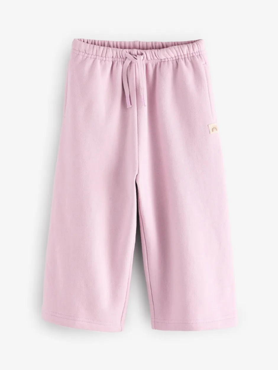 Jeans En Joggingbroeken|Next - Set van 3 joggingbroeken met wijde pijpen (3mnd-7jr) Roze/blauw/beigebruin
