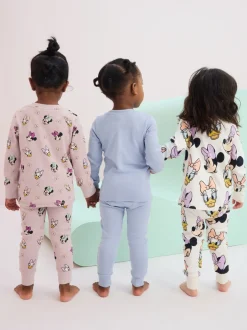 Nachtkleding En Pyjama's|Pyjama's|Next Roze/blauw/wit - Minnie Mouse knusse pyjama's verpakking van 3 (9mnd -12jr)