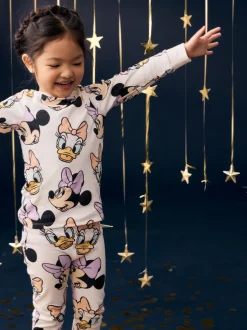 Nachtkleding En Pyjama's|Pyjama's|Next Roze/blauw/wit - Minnie Mouse knusse pyjama's verpakking van 3 (9mnd -12jr)