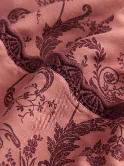 Badjassen|Alle Nacht- En Loungekleding*Laura Ashley Roze/Bordeaux - Josette badjas