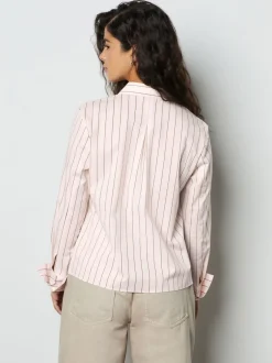 Blouses En Overhemden*Next Roze/bruin - Fitted Stretch Essential Long Sleeve Shirt