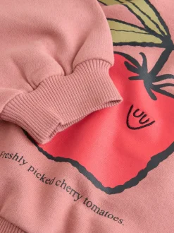 Sets En Combisets|Truien En Breisels*Next Roze/bruine tomaat - Set van sweatshirt en joggingbroek met rechte wijde pijpen (3mnd -7jr)