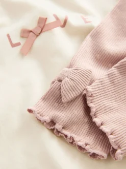 Tops|Tops*Next Roze/crème - 3 -delige babyset met bontgilet, top en leggings (0mnd -2jr)
