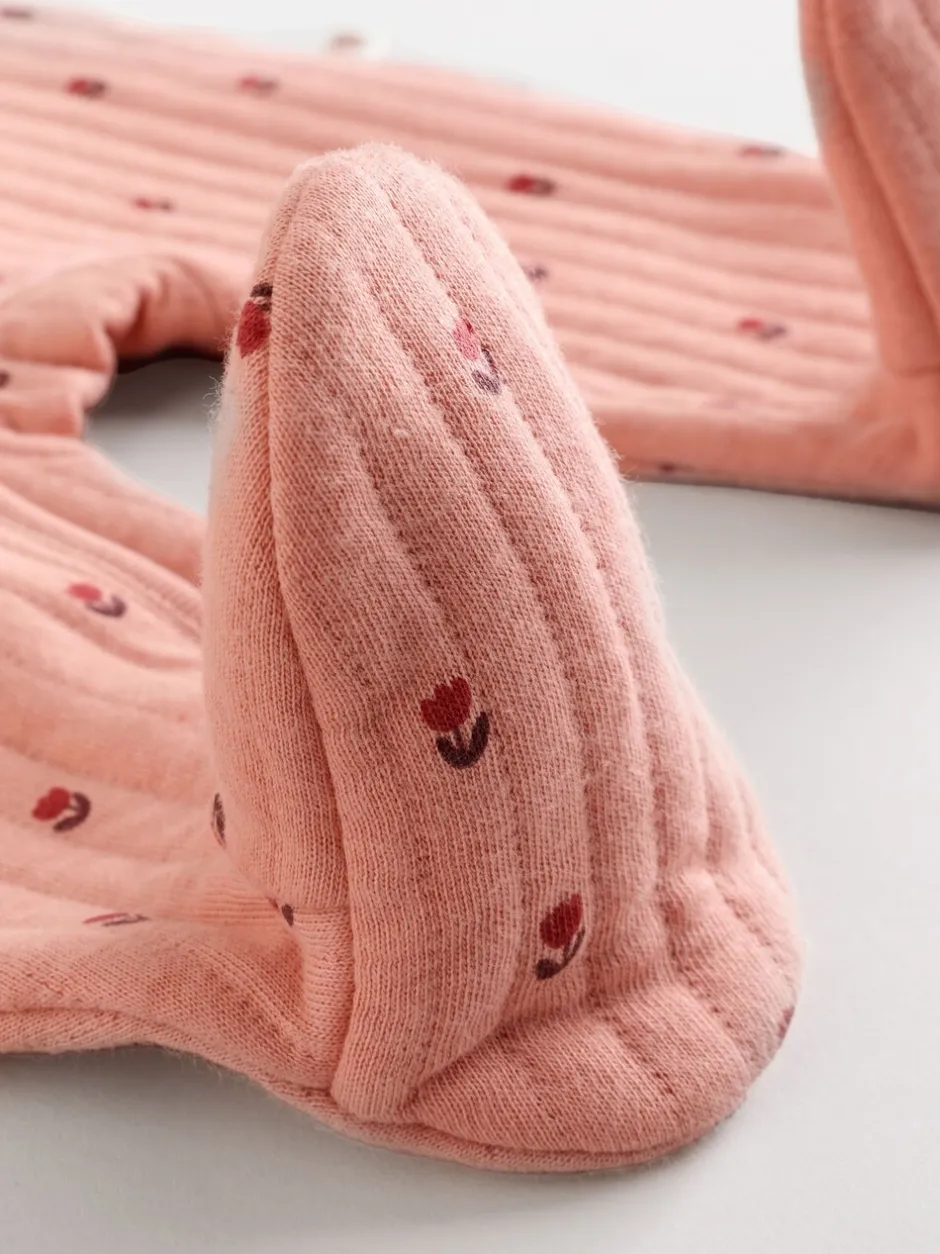 Babypakjes En Babypyjama's|Next Roze/crème - Quilted Baby Sleepsuits 2 Pack