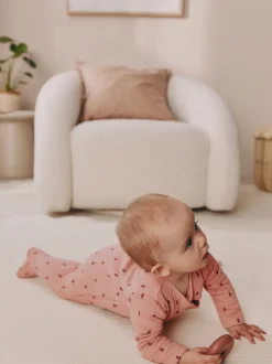 Babypakjes En Babypyjama's|Next Roze/crème - Quilted Baby Sleepsuits 2 Pack