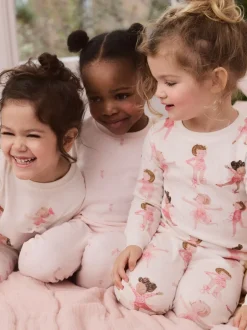 Multipacks|Nachtkleding En Pyjama's*Next Roze/crème ballerina - Knus pyjama met lange mouwen 3 Pack (9maanden -12jaar)
