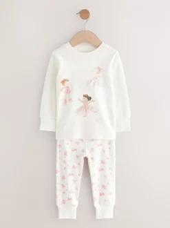 Multipacks|Nachtkleding En Pyjama's*Next Roze/crème ballerina - Knus pyjama met lange mouwen 3 Pack (9maanden -12jaar)