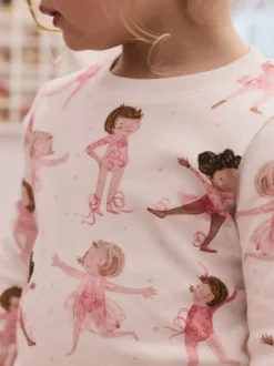 Multipacks|Nachtkleding En Pyjama's*Next Roze/crème ballerina - Knus pyjama met lange mouwen 3 Pack (9maanden -12jaar)