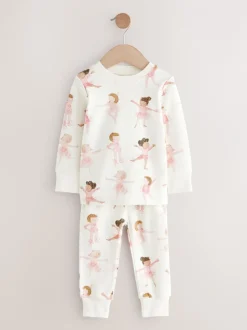 Multipacks|Nachtkleding En Pyjama's*Next Roze/crème ballerina - Knus pyjama met lange mouwen 3 Pack (9maanden -12jaar)
