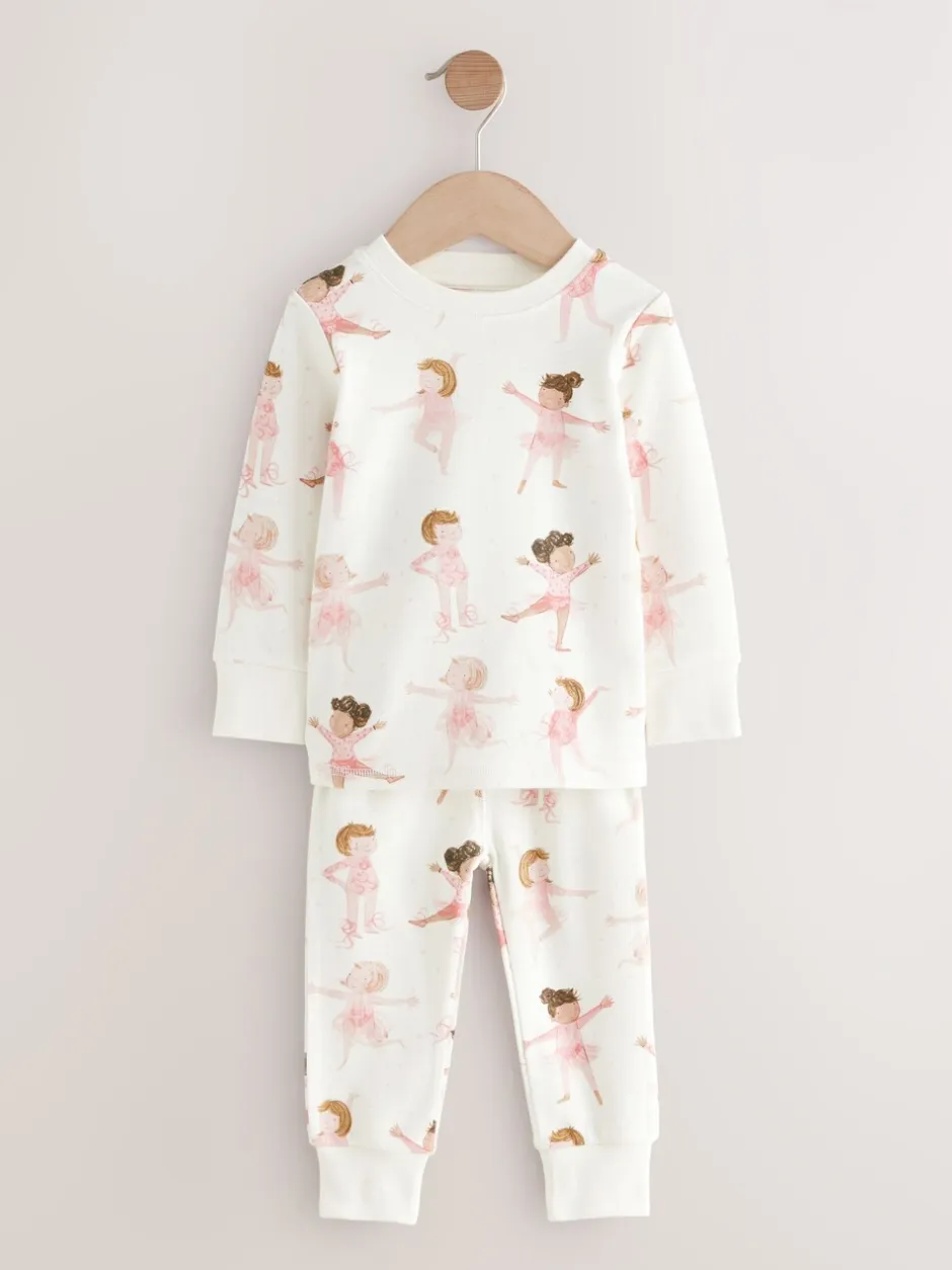 Multipacks|Nachtkleding En Pyjama's*Next Roze/crème ballerina - Knus pyjama met lange mouwen 3 Pack (9maanden -12jaar)