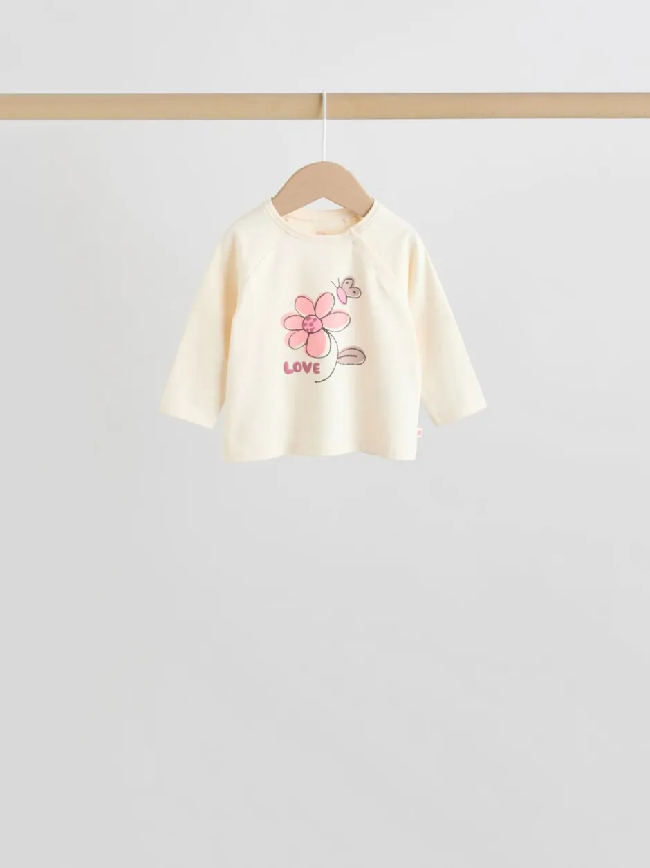 Tops|Tops|Next Roze/crème bloem - Baby set van top met Lange mouwen en Leggings 8 Pieces (0mnd -2jr)