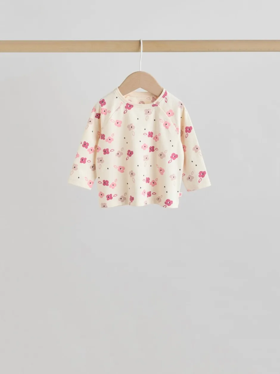 Tops|Tops|Next Roze/crème bloem - Baby set van top met Lange mouwen en Leggings 8 Pieces (0mnd -2jr)