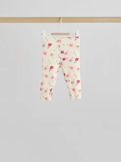 Tops|Tops|Next Roze/crème bloem - Baby set van top met Lange mouwen en Leggings 8 Pieces (0mnd -2jr)