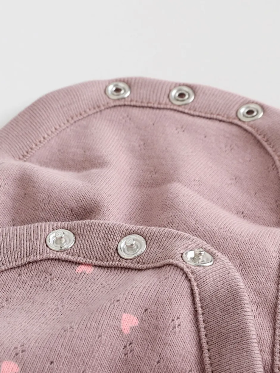 Rompertjes En Hemdjes*Next - Verpakking van 4 babyrompers met lange mouwen en ruches (0mnd-2jr) Roze/crème/bruin met fijne bloemetjesprint