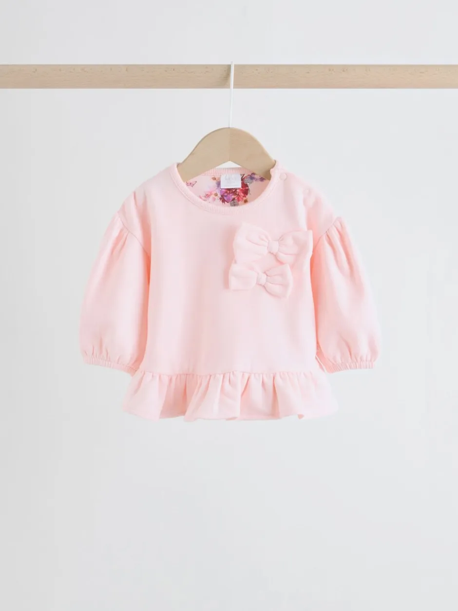 Truien En Breisels|Sets En Outfits|Next - Baby Strik Sweater en Leggings Set 2 Pieces (0mnd-2jr) Roze/crèmekleurig met bloemenprint