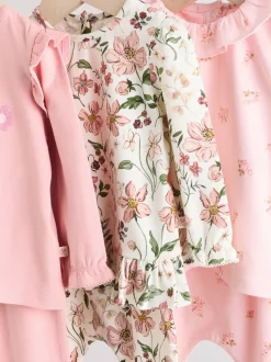 Tops|Sets En Combisets|Next Roze/crème/konijnfiguur - 6 -delige set van top met lange mouwen en leggings (0mnd -3jr)