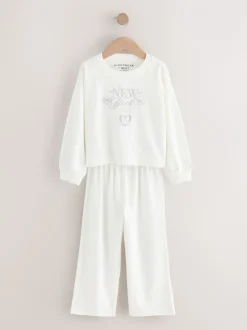 Nachtkleding En Pyjama's|Pyjama's|Next Roze/ecru/grijs - Wide Leg Pyjamas 3 Pack (3-16yrs)