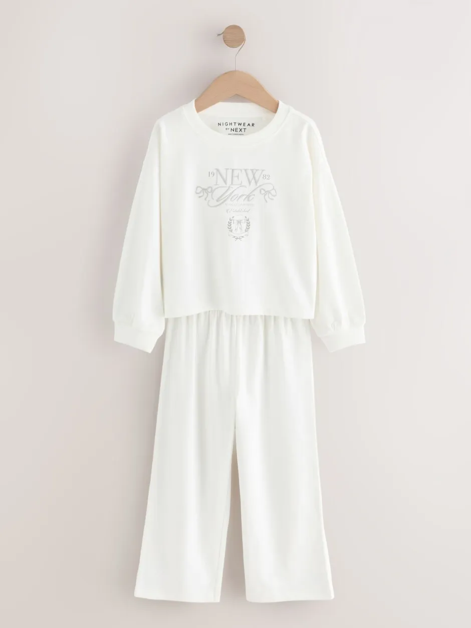 Nachtkleding En Pyjama's|Pyjama's|Next Roze/ecru/grijs - Wide Leg Pyjamas 3 Pack (3-16yrs)