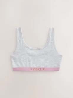 Alle Ondergoed*Next Roze/grijs - Set van 3 crop tops met diepe ronde hals (5 - 16 jr)