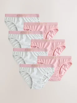 Alle Ondergoed|Next - Verpakking van 7 bikinibroekjes (5-16 jr) Roze/grijs