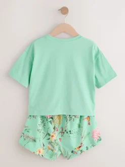Nachtkleding En Pyjama's|Pyjama's|Next Roze/groen met bloemenprint - Set van 3 pyjama's met short (3-16 jr)