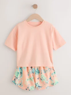 Nachtkleding En Pyjama's|Pyjama's|Next Roze/groen met bloemenprint - Set van 3 pyjama's met short (3-16 jr)
