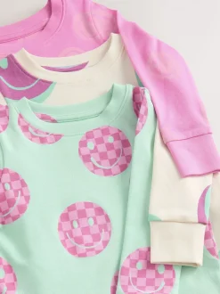 Multipacks|Nachtkleding En Pyjama's*Next Roze/Groene glimlach - Verpakking van 3 knusse pyjama's (9 mnd-12 jr)