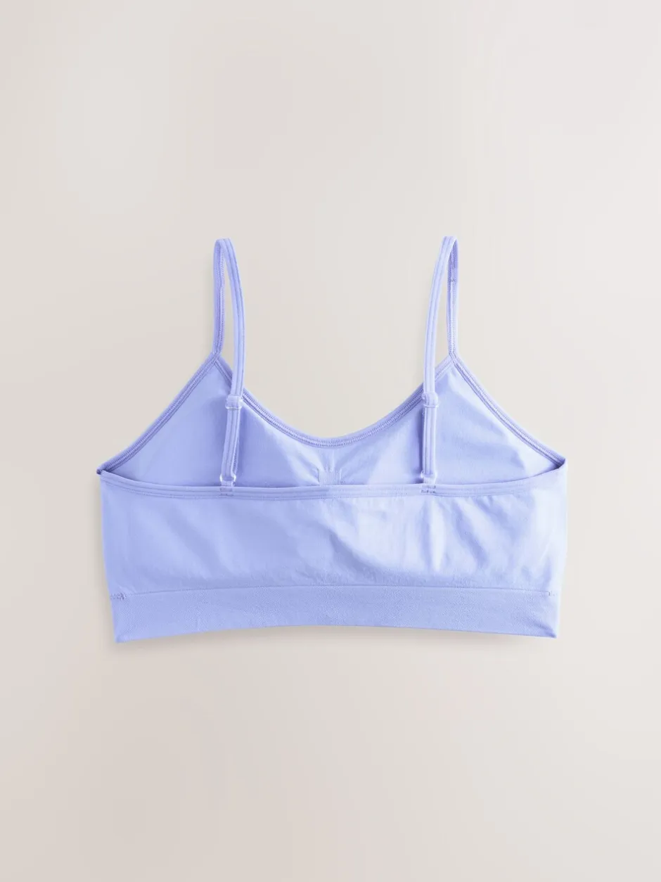 Alle Ondergoed|Next - Naadloze Cropped Tops 2 Pack met uitneembare, licht gewatteerde cups (7-16jaar) Roze/lila