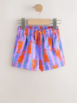Badkleding|Badkleding|Next - Zwemshort met print (3 mnd-7 jr) Roze/lila