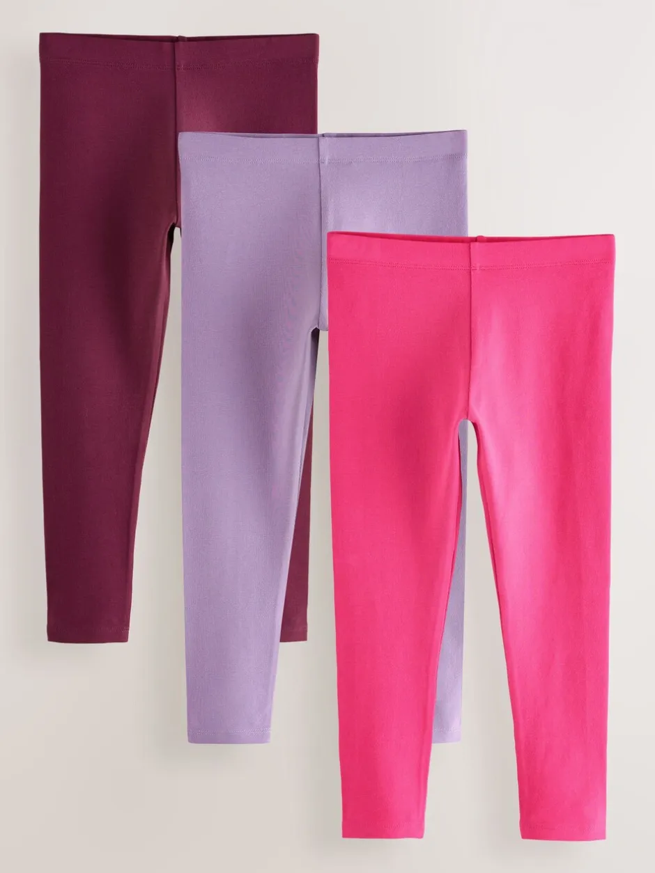 Broeken En Leggings|Next Roze/lila/bessenkleur - Verpakking van 3 leggings (3-16 jr)