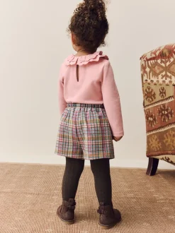 Shorts En Rokken|Next Roze/mink - Set van geruite rok en panty (3mnd -7jr)