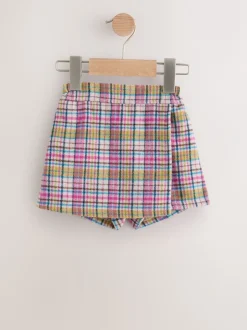 Shorts En Rokken|Next Roze/mink - Set van geruite rok en panty (3mnd -7jr)