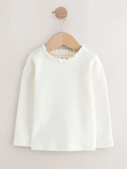 Tops|T-Shirts|Next - Geborduurde tops met lange mouwen (3mnd -7jr) Roze/naturel
