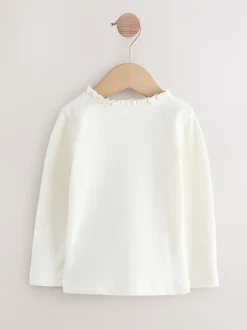 Tops|T-Shirts|Next - Geborduurde tops met lange mouwen (3mnd -7jr) Roze/naturel