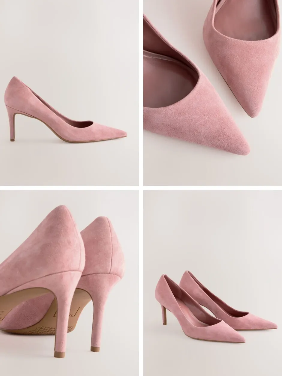 Schoenen Met Hakken|Next Rozenroze suède - Leren mid-court pumps