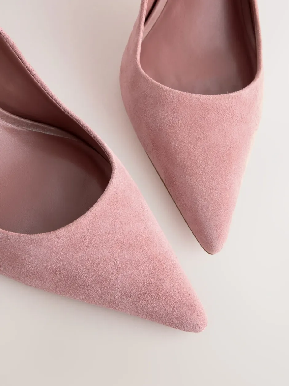 Schoenen Met Hakken|Next Rozenroze suède - Leren mid-court pumps