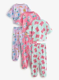 Nachtkleding En Pyjama's|Pyjama's|Next - Verpakking van 3 pyjama's met joggingbroek (3 - 16 jr) Roze/paars