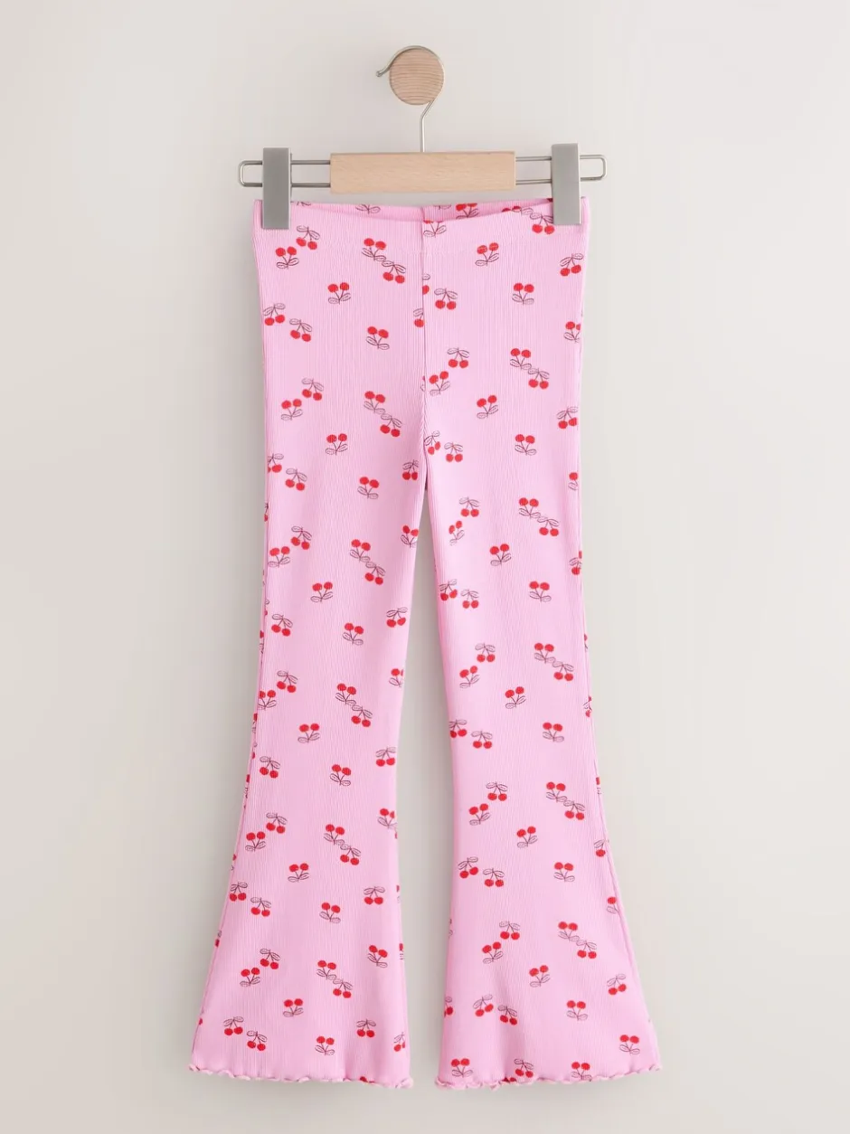 Broeken En Leggings|Next Roze/rode kers - Geribde uitlopende legging (3-16 jr)