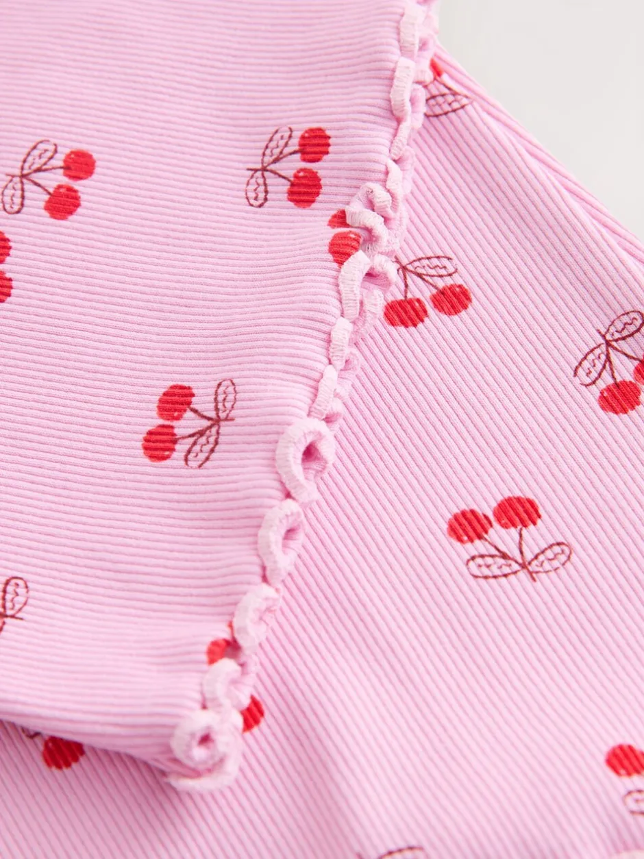 Broeken En Leggings|Next Roze/rode kers - Geribde uitlopende legging (3-16 jr)