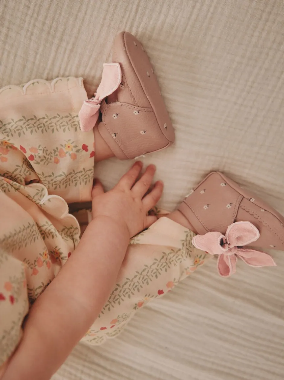 Boots*Next - Babylaarzen met bloemenprint (0-18 mnd) Roze-roestbruin